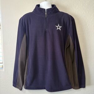 Dallas Cowboys Men's‎ Navy Blue Gray Fleece Quater Zip Pullover Size L
